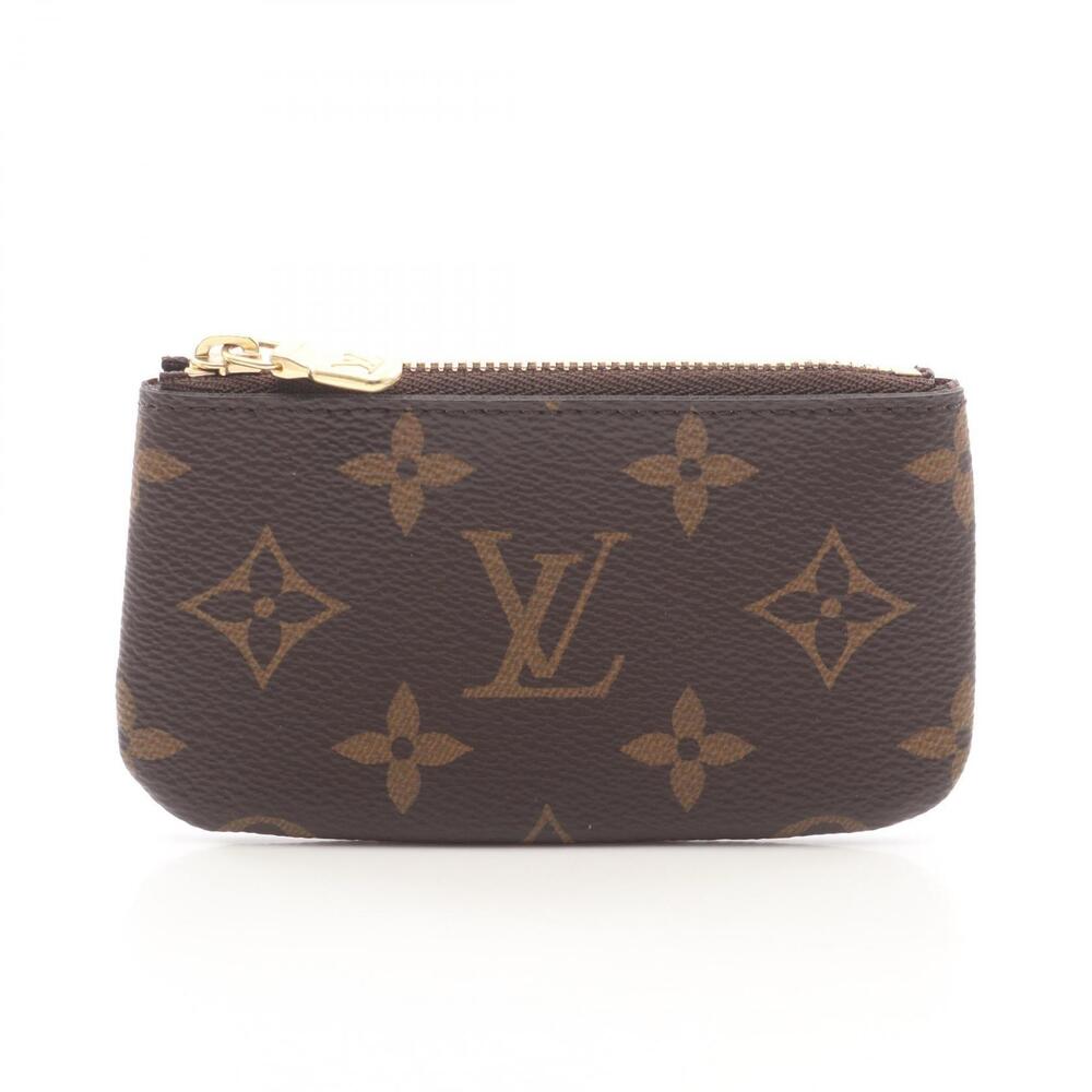 Louis Vuitton Pochette Monogram Coin Wallet Pouch Canvas Leather Brown